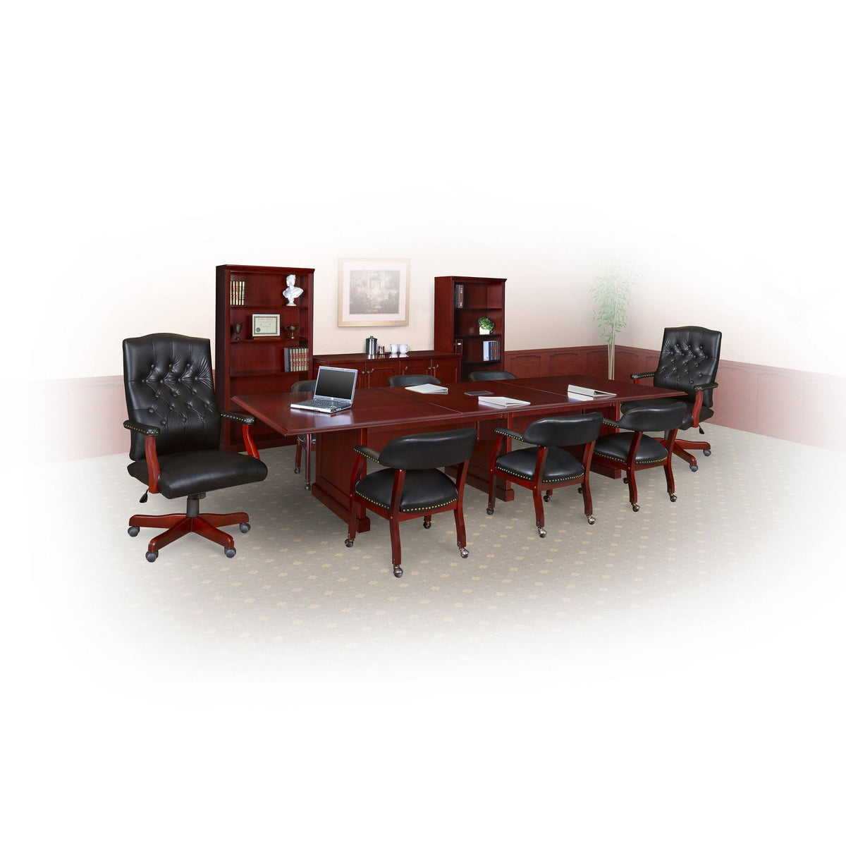 Black Captain Chair with Casters P622802