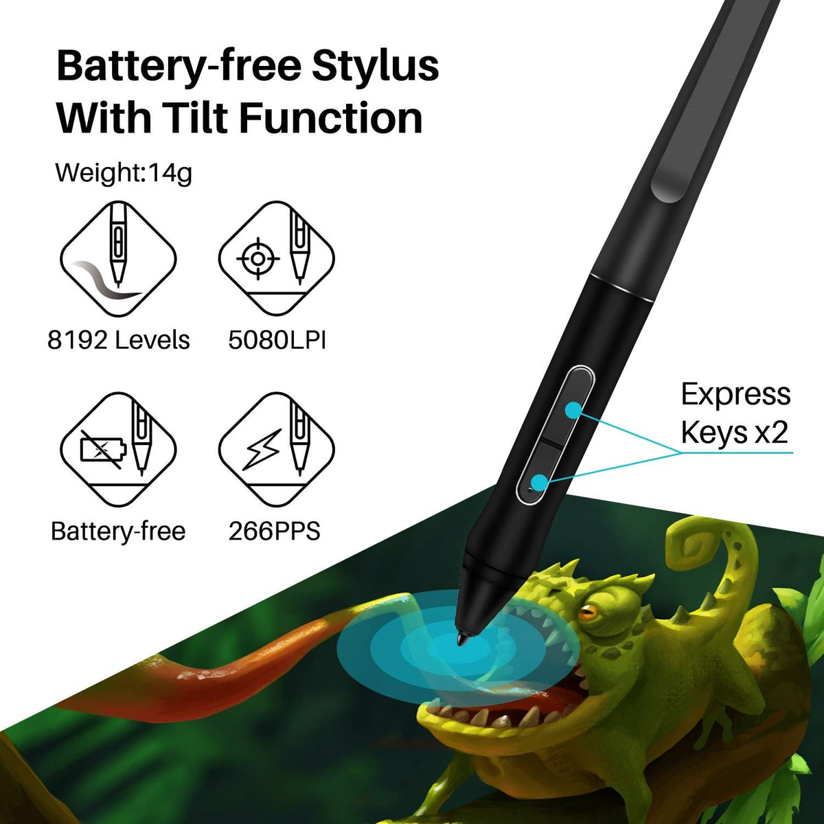 12 Drawing Tablet with Screen Graphics Monitor with Adjustable Stand A722389