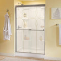 Semi-Frameless Sliding Shower Door in Nickel with Tranquility Glass S58682