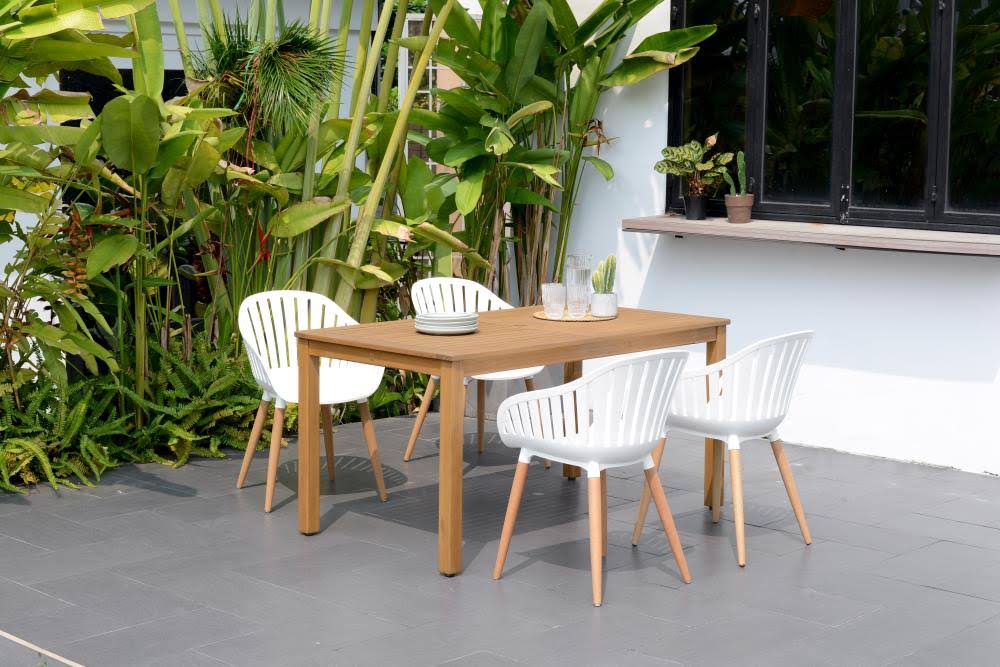 5-Piece Brown Frame Patio Set with Cotton B9640