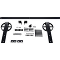 Wagon Wheel Strap Barn Door Hardware Set with 5 ft Track for 2 1/4x22 Doors, Dark Gray P82272