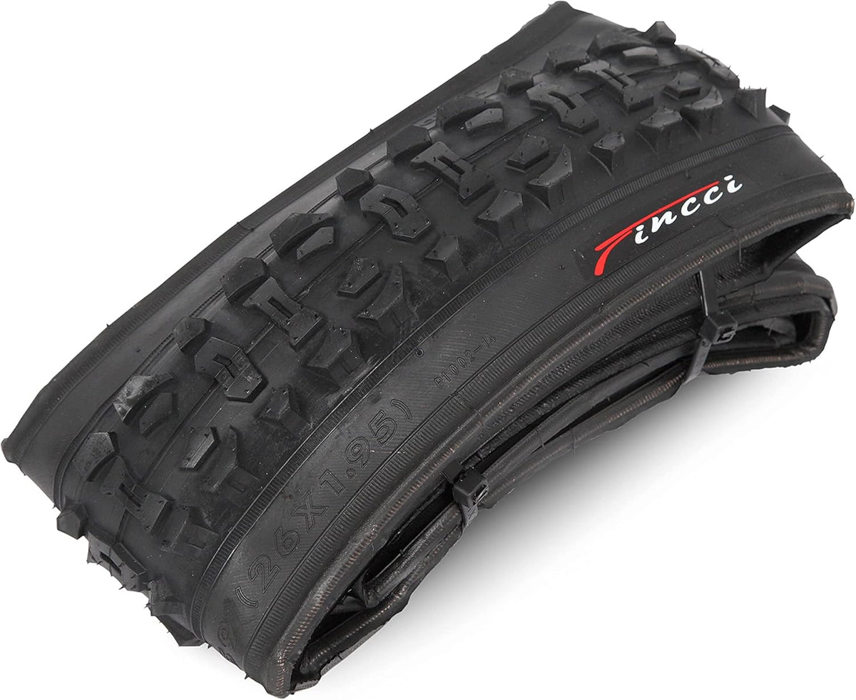 Pair of 2 Foldable 26 x 1.95 Inch 60 TPI Tires for MTB Mountain Hybrid Bike Bicycle L73203