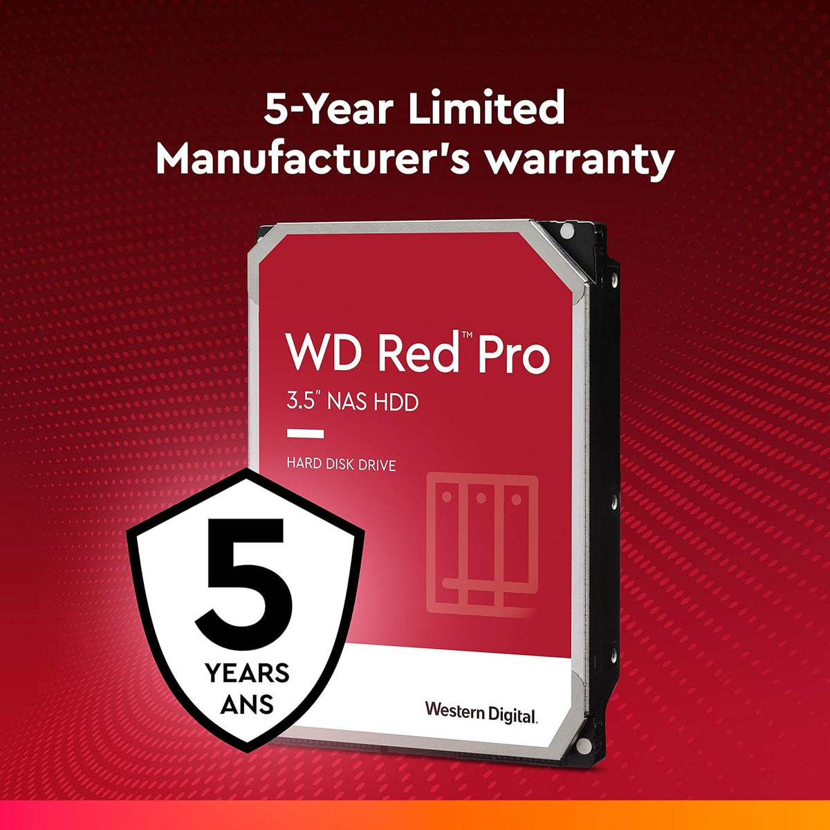 16TB WD Red Pro NAS Internal Hard Drive HDD - 7200 RPM, SATA 6 Gb/s, CMR, 256 MB Cache, 3.5 L468205