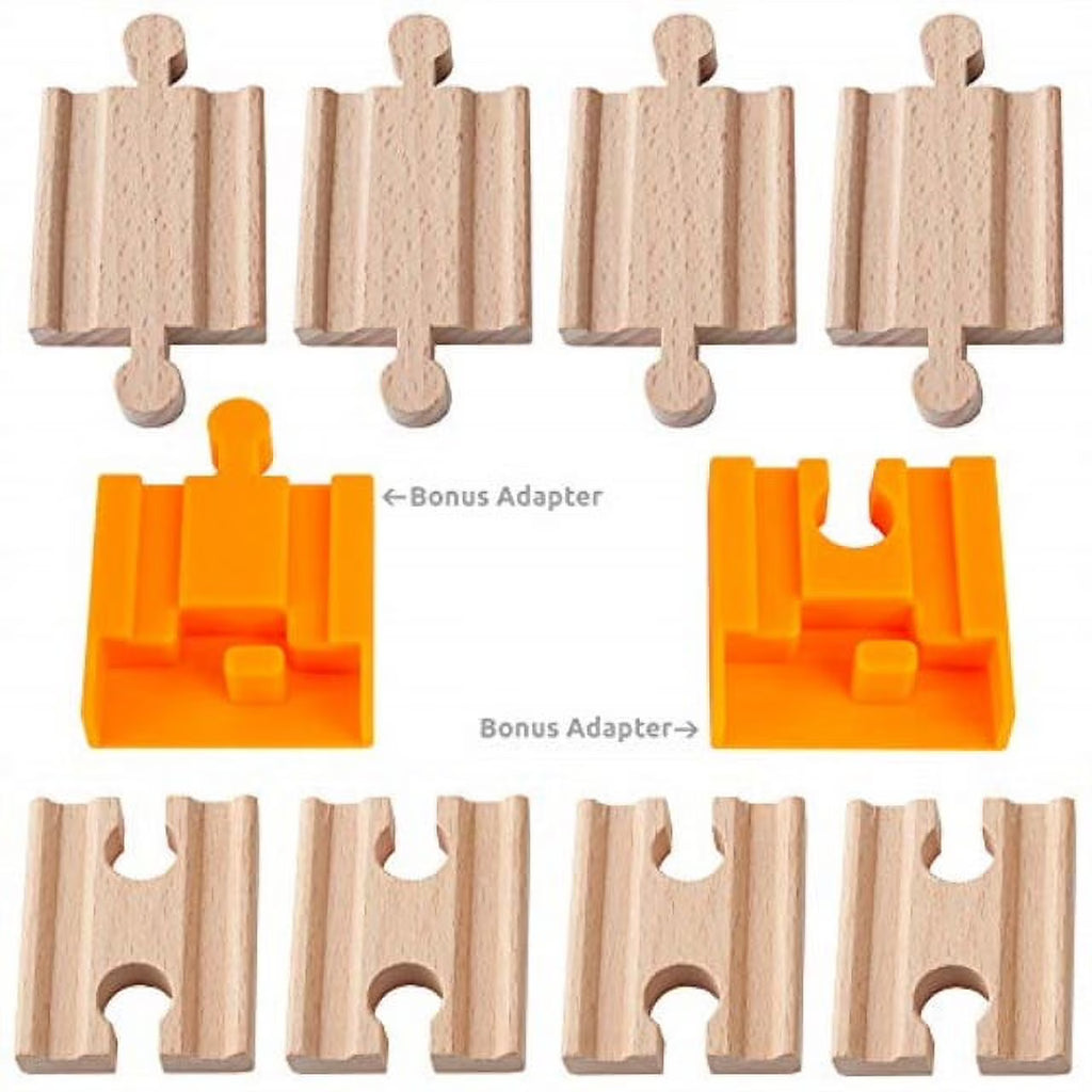 8 Pcs Wooden Train Track Adapter Pack Q278