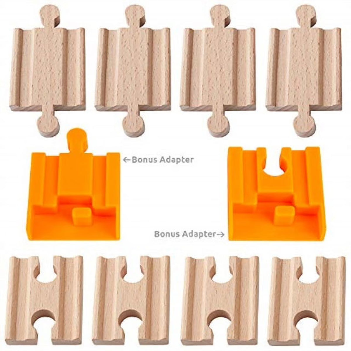 8 Pcs Wooden Train Track Adapter Pack Q278