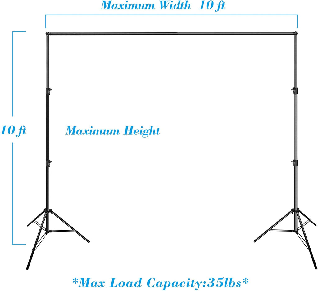 10 x 10 ft Heavy Duty Adjustable Backdrop Support System Kit with Carry Bag N393
