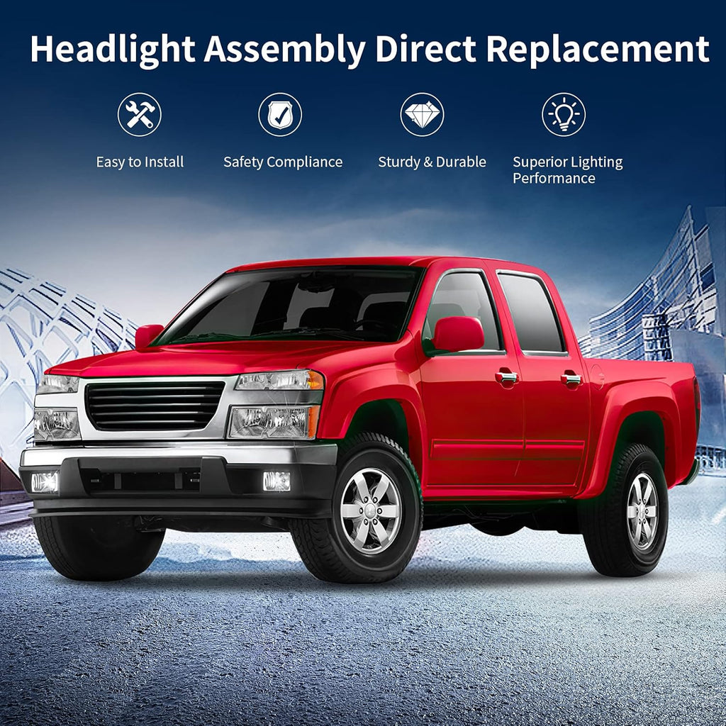Chrome Housing Headlight Assembly with Amber Reflector and Bumper Lights U528