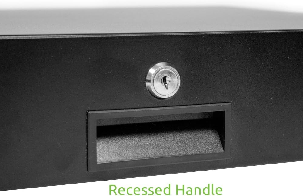2U Black Rack Mount Drawer with Lock and Key W1742