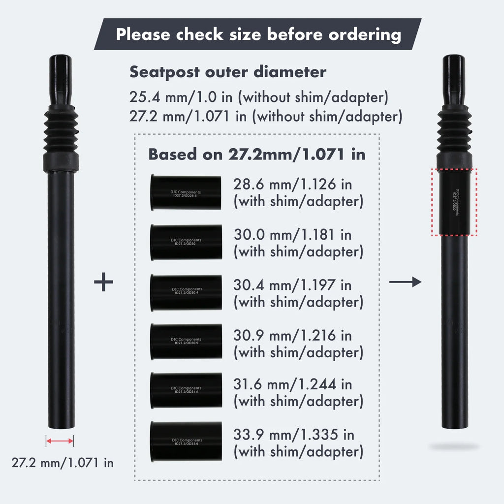 Suspension Seatpost 25.4 27.2 28.6 30.9 31.6mm x350mm Damping MTB Road Bike Seat Tube A9667