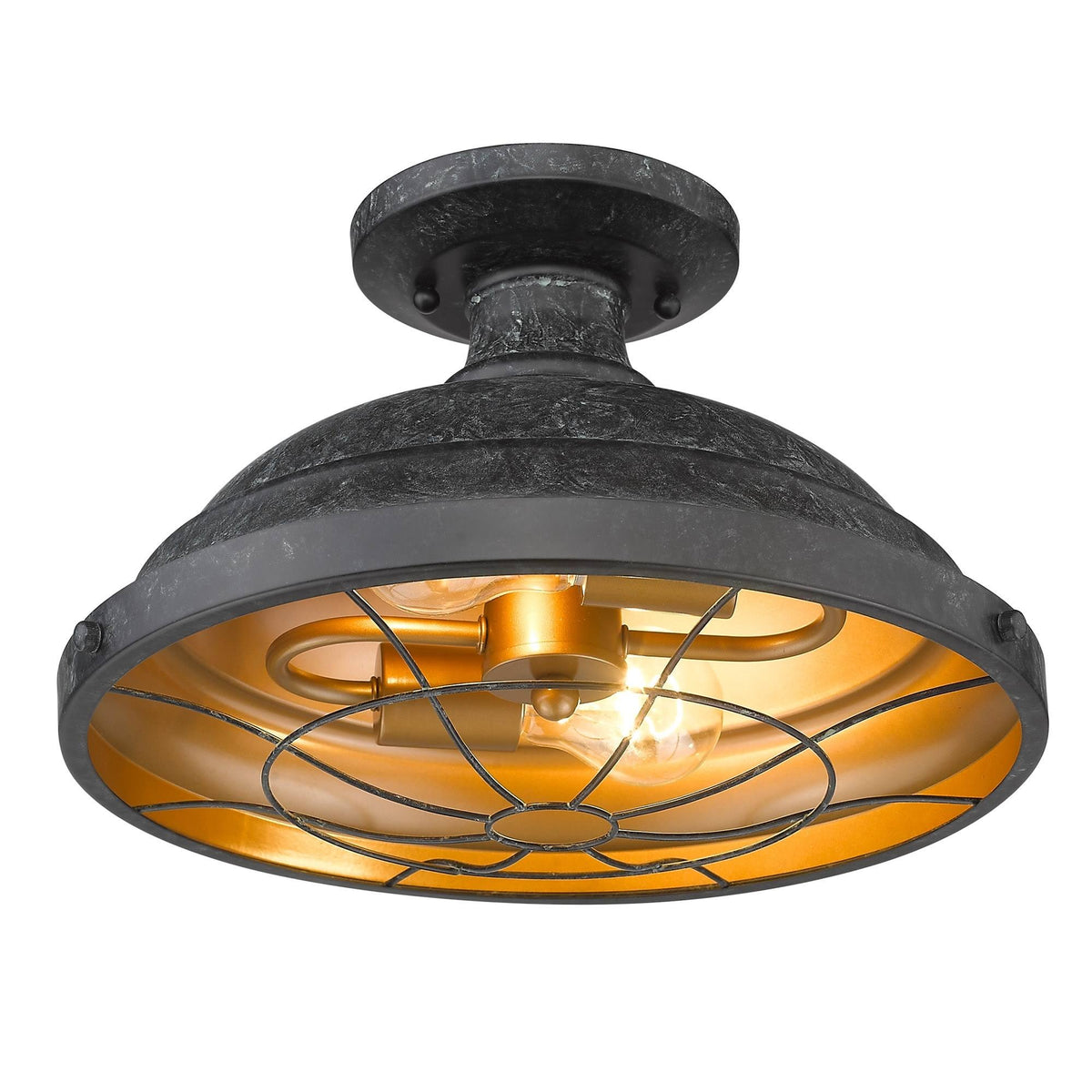 Black Patina Two Light Semi-Flush Z2665