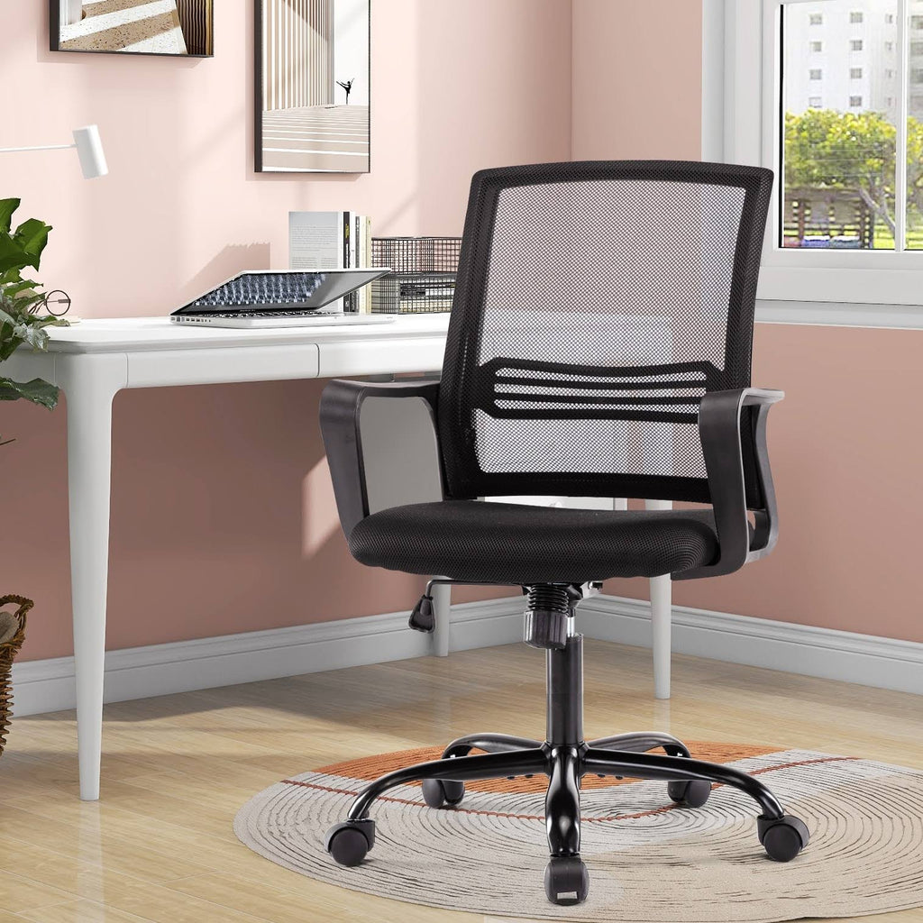 Blue Adjustable Desk Chair with Swivel Casters D55621