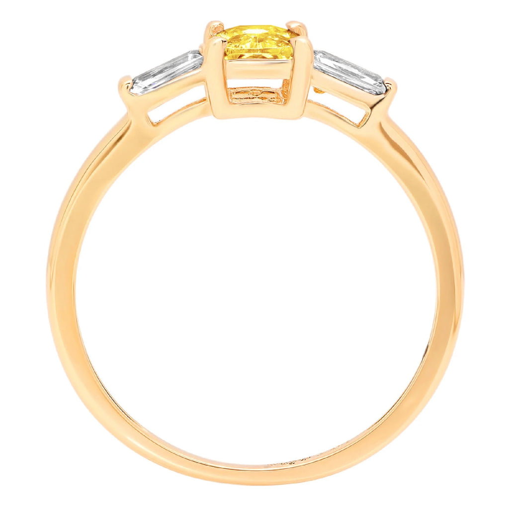 14k yellow gold 3 stone ring size 7 H42585