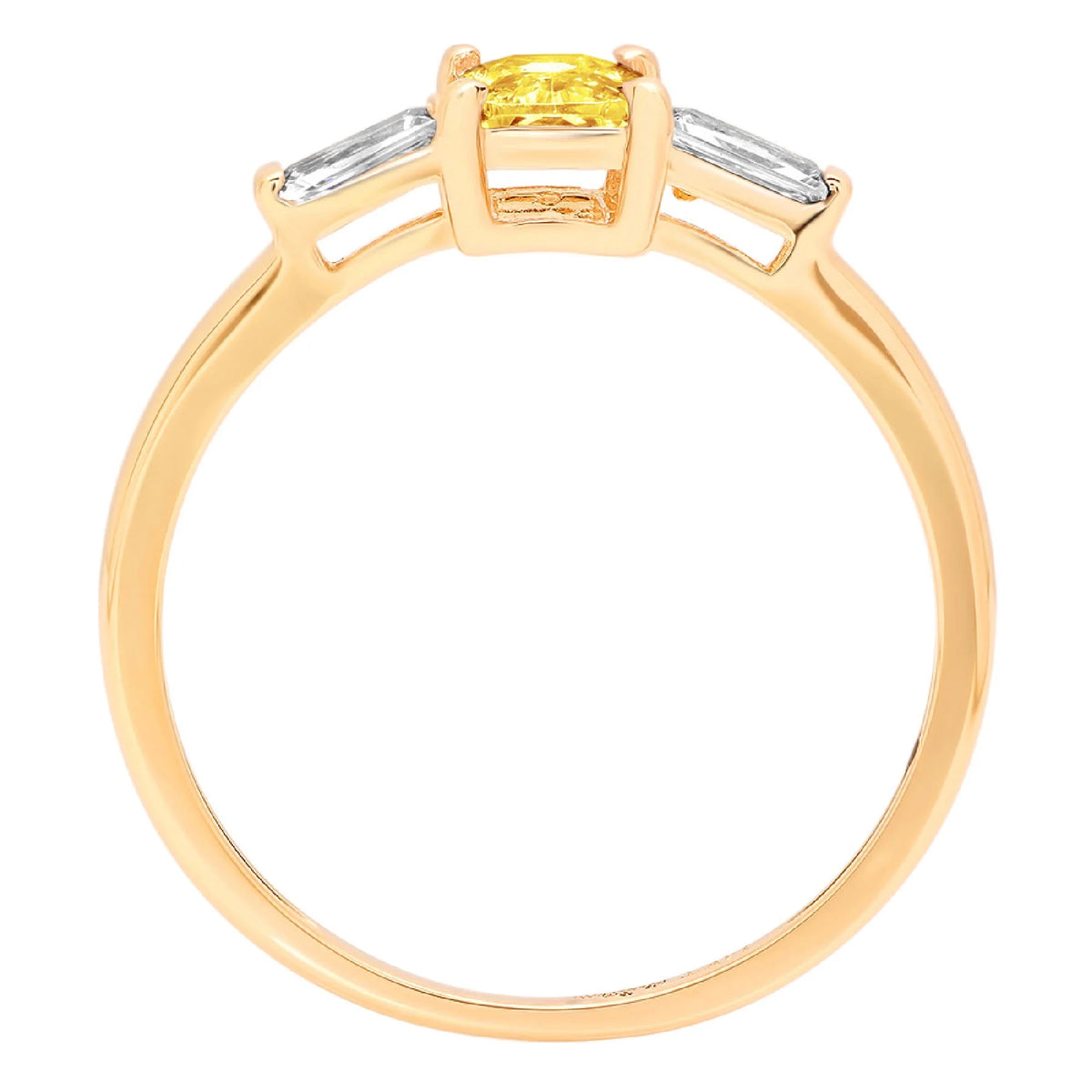 14k yellow gold 3 stone ring size 7 H42585