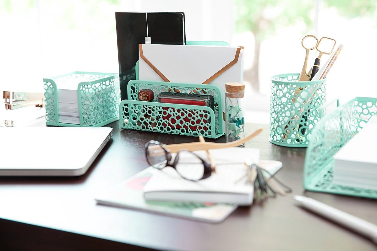Mint Green 5 Piece Desk Organizer Set V176572