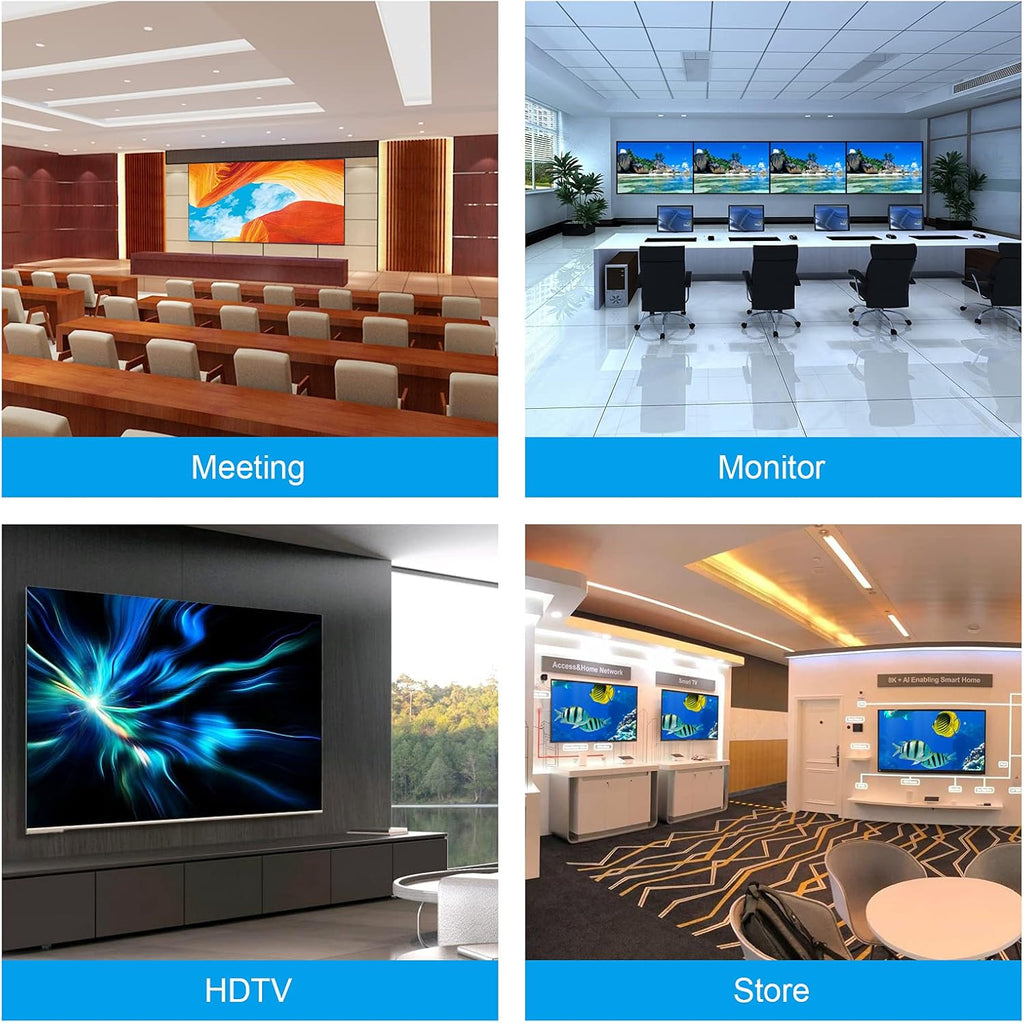 HDMI Extender Splitter 1 in 4 Out Over Cat5e/6/7 Repeater Balun Sender Receiver Support 1080p EDID Presets POC V16285