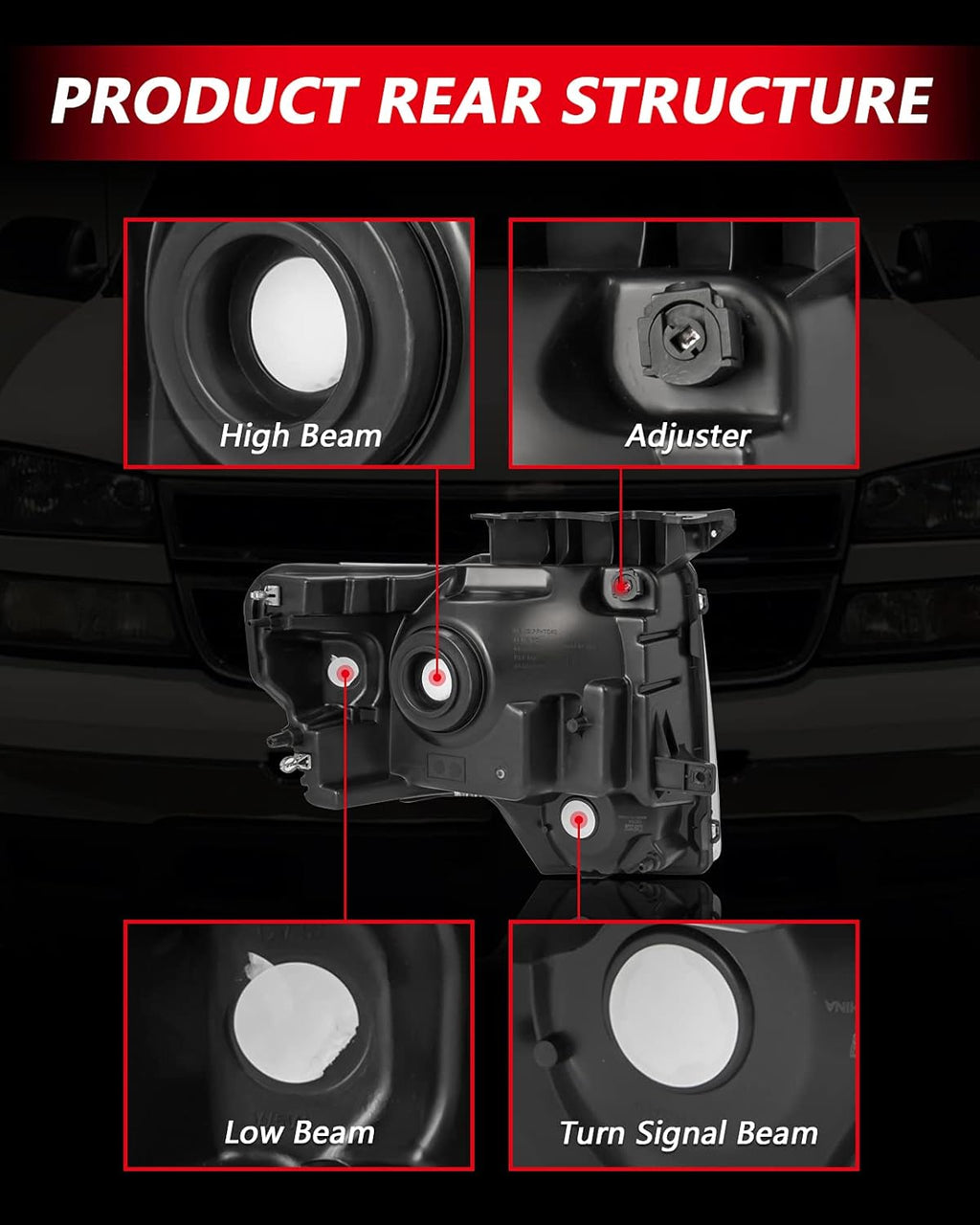 Chrome Housing Headlight Assembly for 2009-2014 F150 Q5582