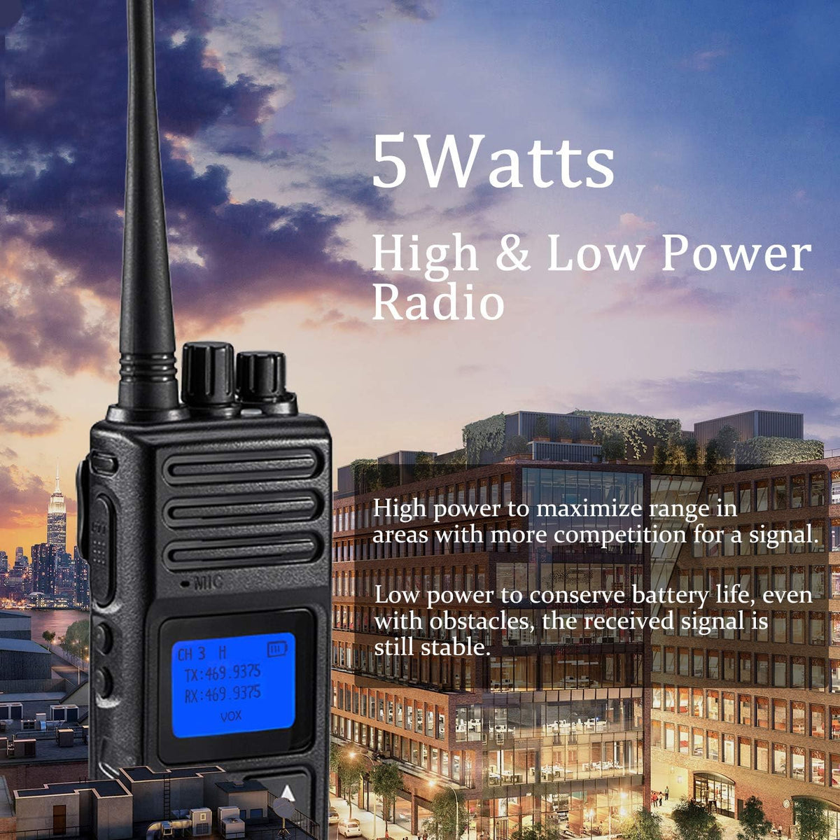 6 Packs UHF Two Way Radios Walkie Talkies with Earpieces E635768