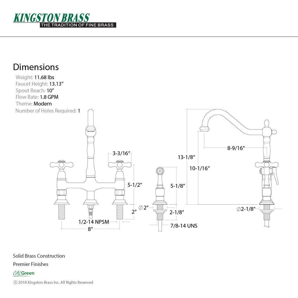 Kitchen Faucet with Brass Sprayer Q57473
