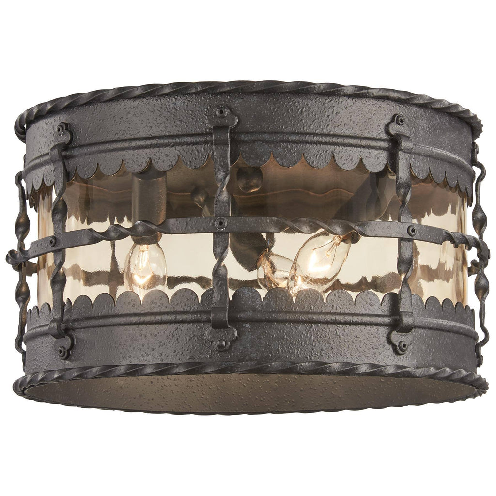 3 Light Flush Mount Iron X875