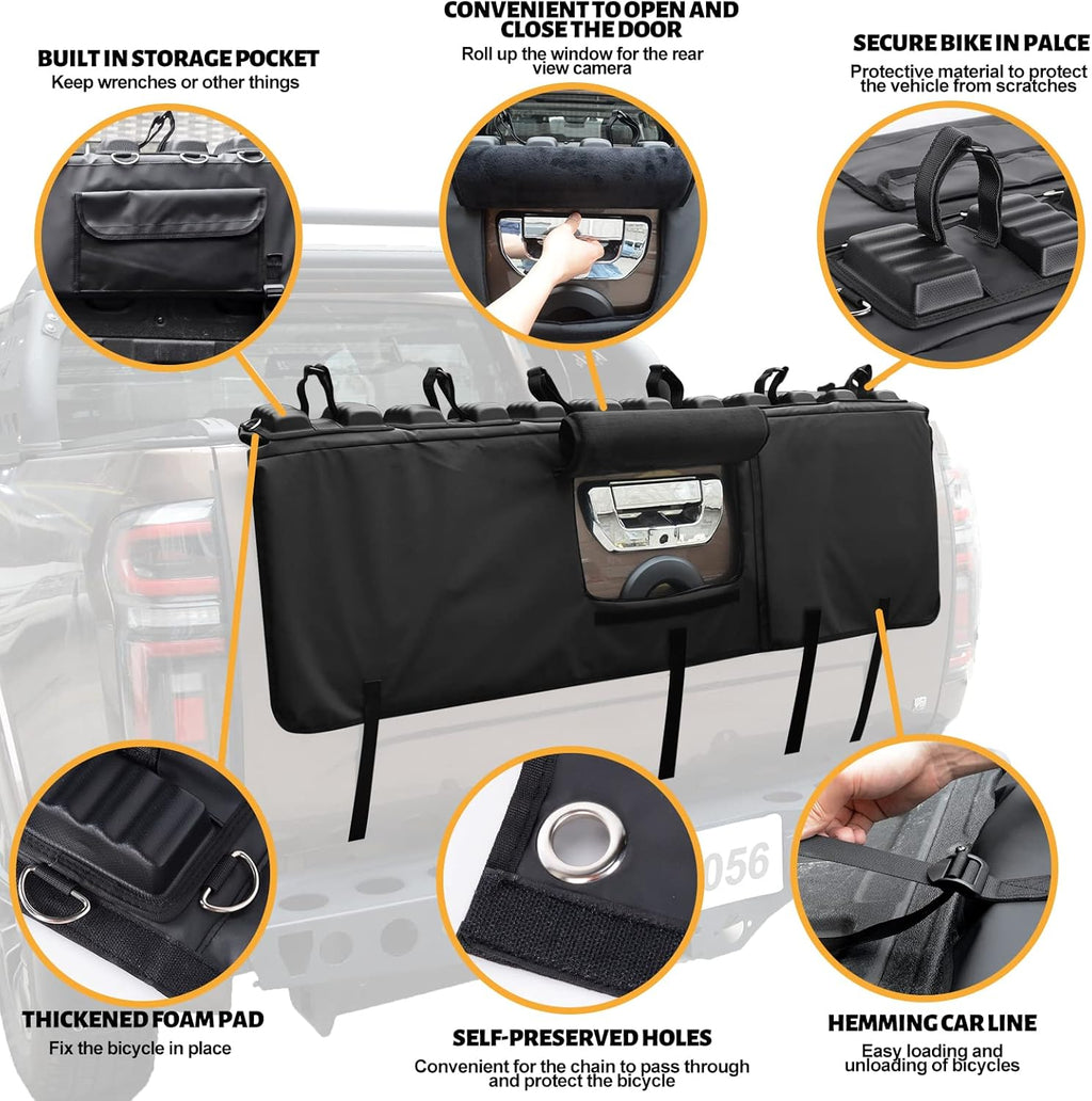 Truck Bike Tailgate Pad with Anti-Theft Lock and Secure Bike Straps R256985