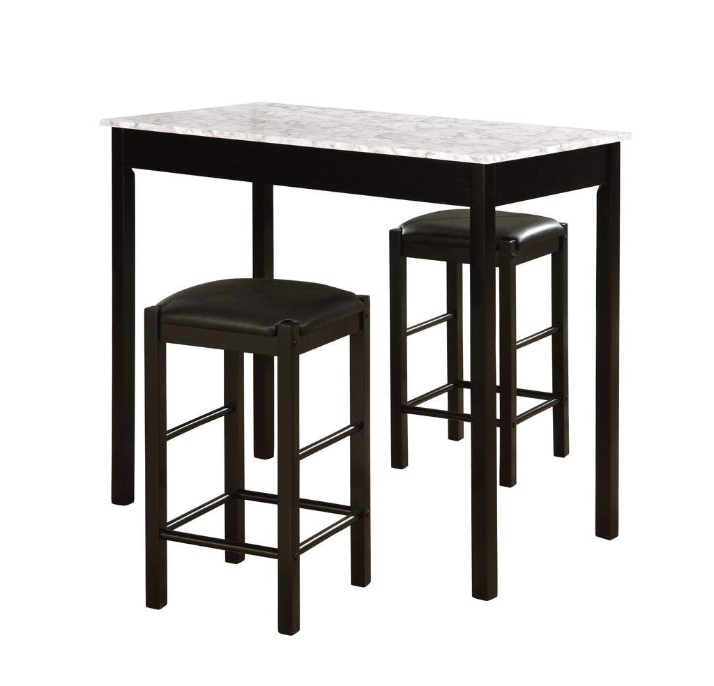 Black Fabric 3-Piece Casual Dining Tavern Set T658803