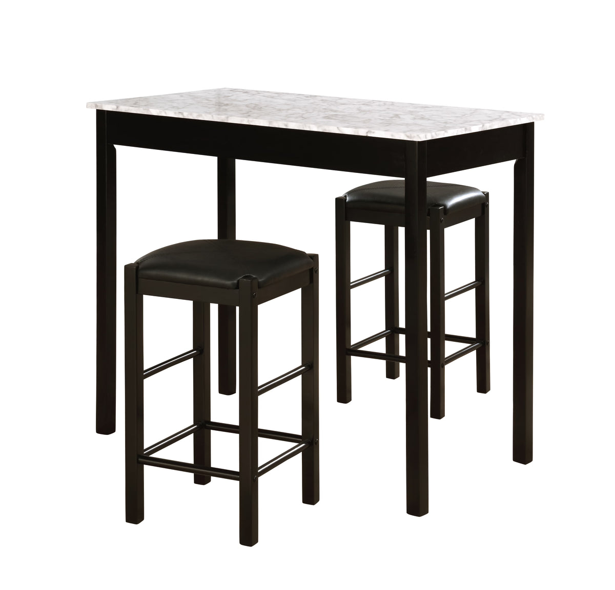 Black Fabric 3-Piece Casual Dining Tavern Set T658803