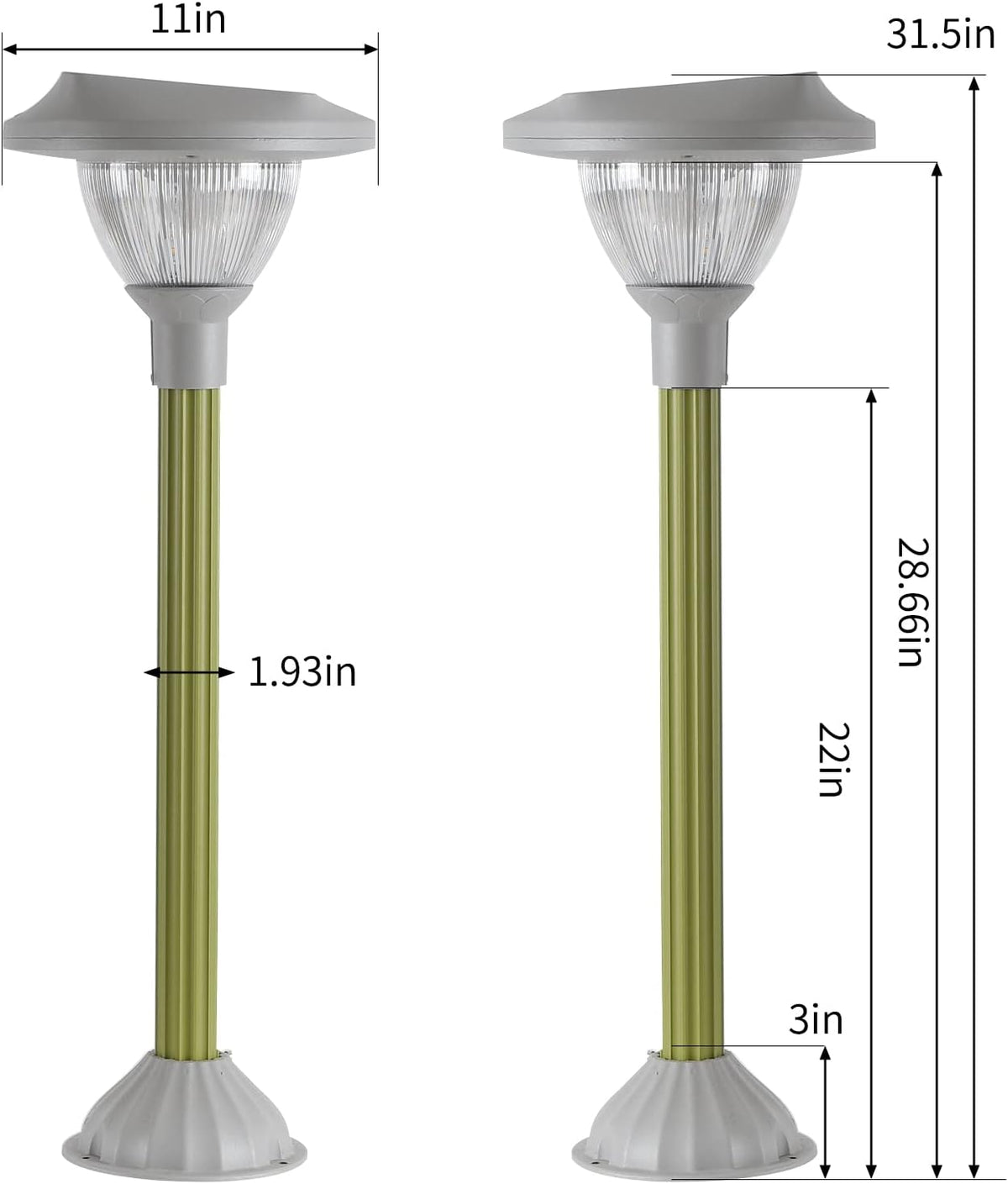 2 Packs Warm White LED Solar Lawn Lights S736