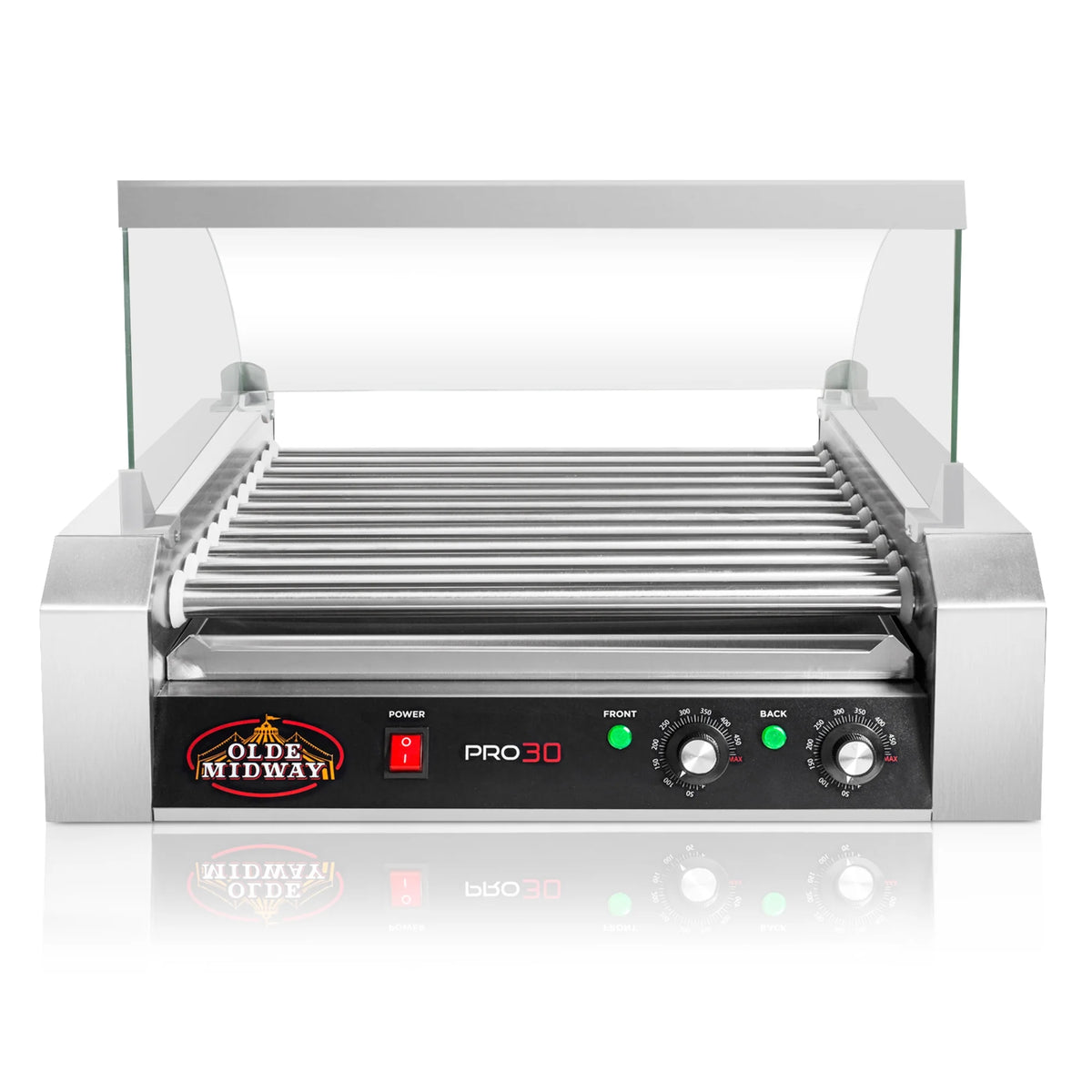 30 Hot Dog 11 Roller Grill Cooker Machine 1200-Watt With Cover A95736