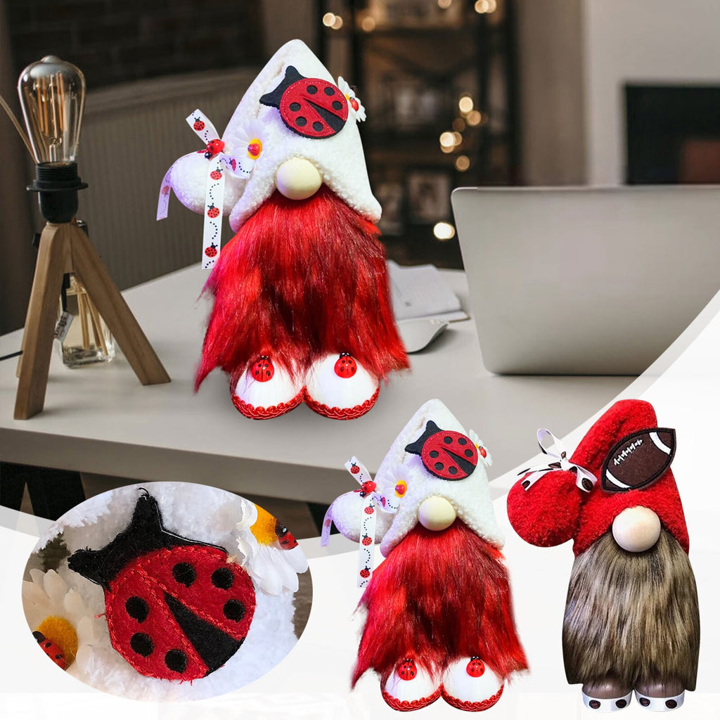 Ladybugs Daisy Gnome Holiday Ornament Doll Decorations N98424