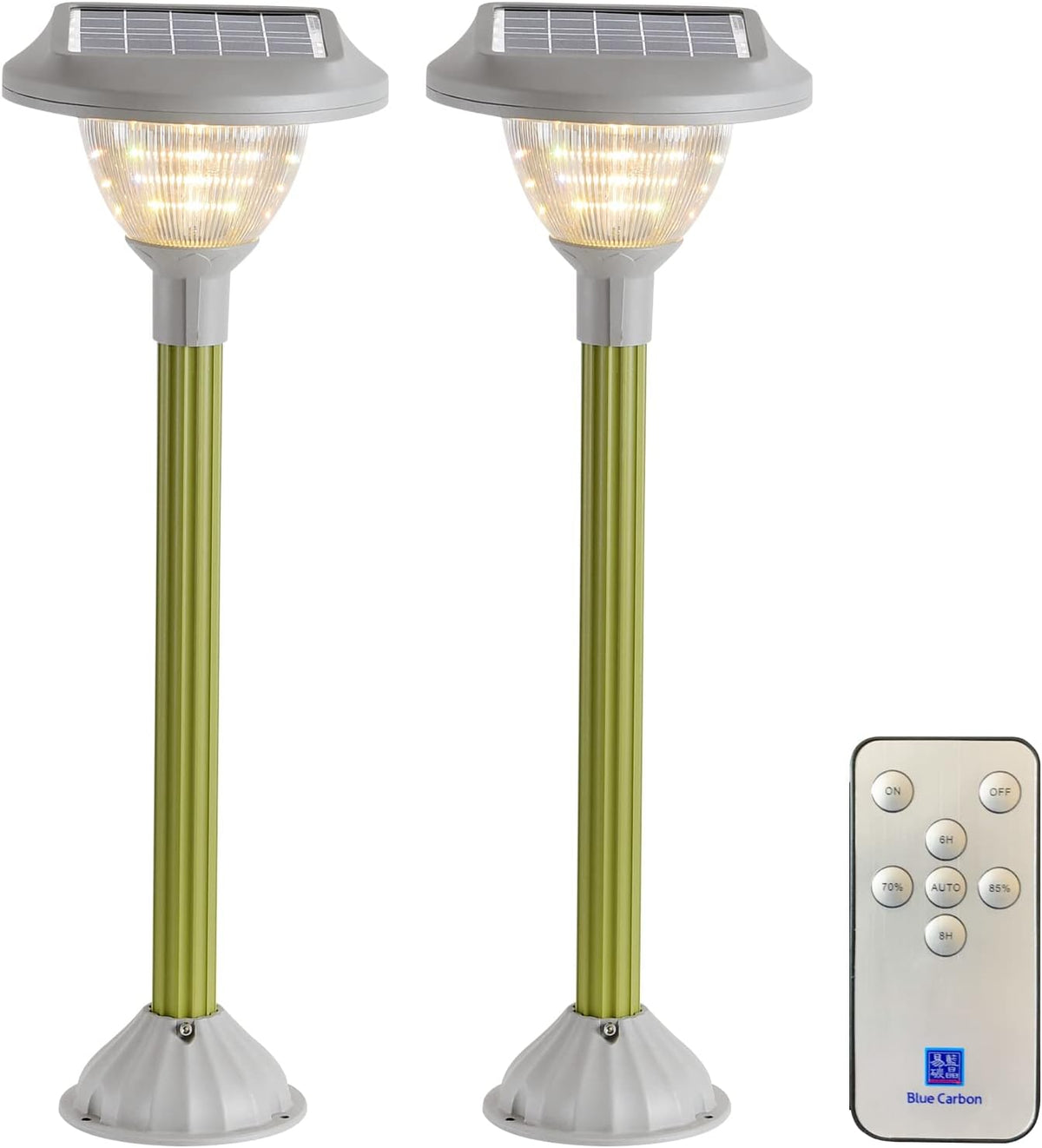 2 Packs Warm White LED Solar Lawn Lights S736