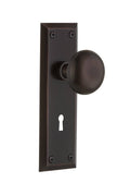 New York Door Knob with Keyhole Passage, Timeless Bronze D2948