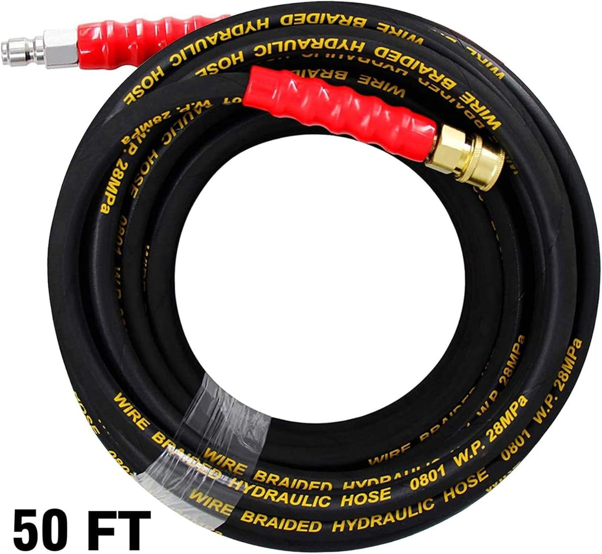 50FT 3/8 Quick Connect 4000 PSI Wire Braided Pressure Washer Hose S25711