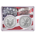 2021 $1 Silver Eagle Set PCGS MS70 Flag Frame Coin G7309