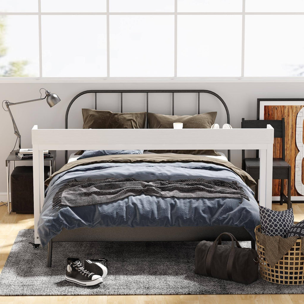 White Queen Size Overbed Table with Wheels S619