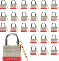 24 Keyed-Alike Padlocks with 1.25” Shackle, 48 Keys, Hardened Steel Case, Brass Cylinder U8325