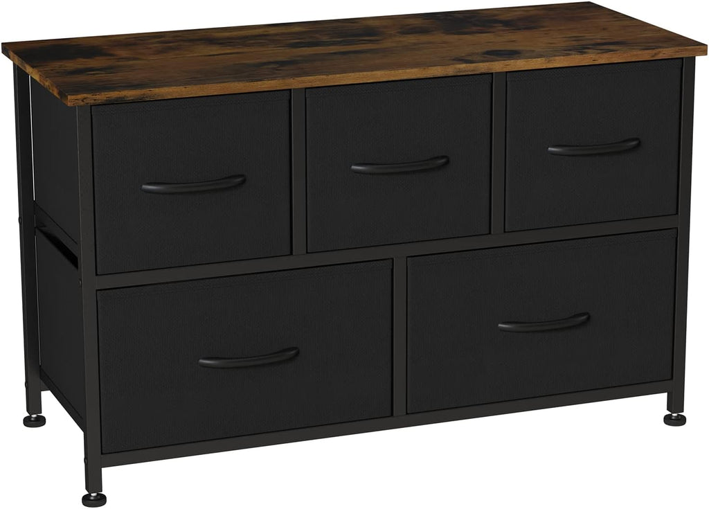 Gray/Natural 5 Drawer Fabric Dresser E717153