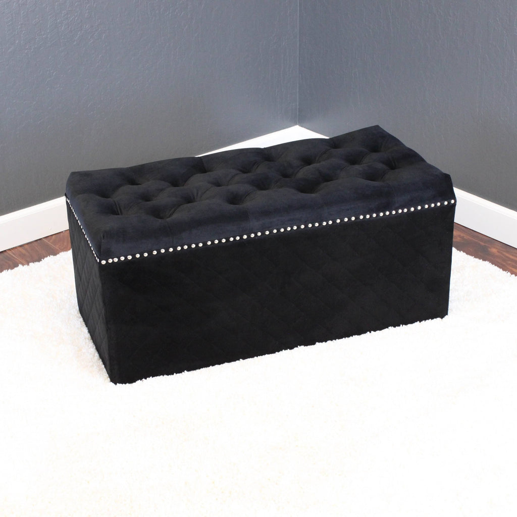 Rectangle Velvet Ottoman X990463