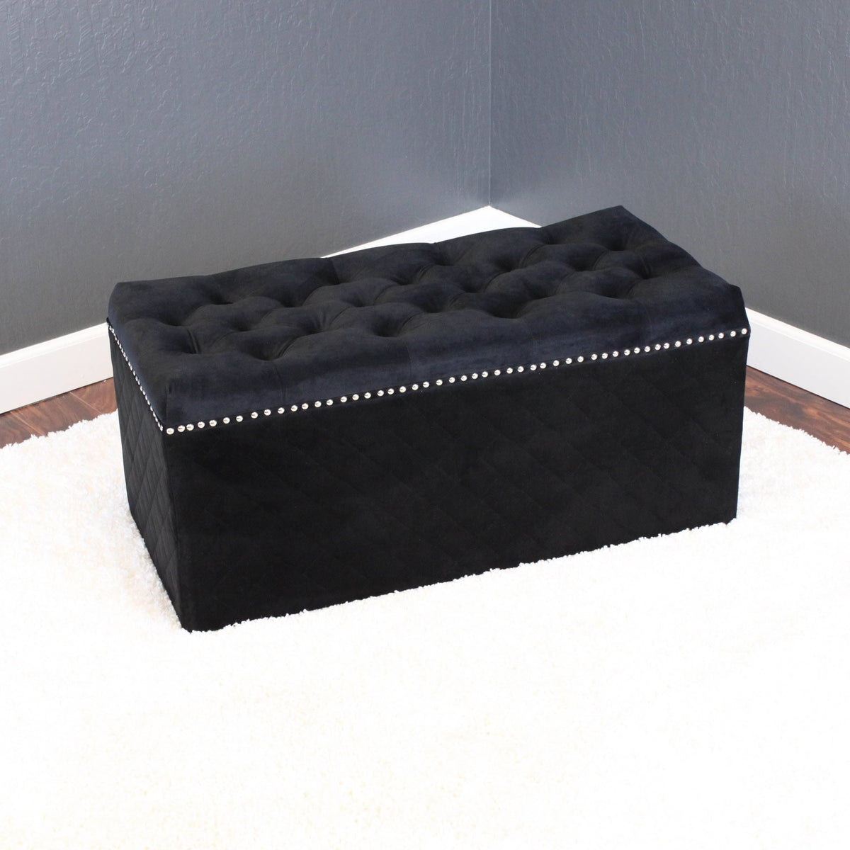 Rectangle Velvet Ottoman X990463