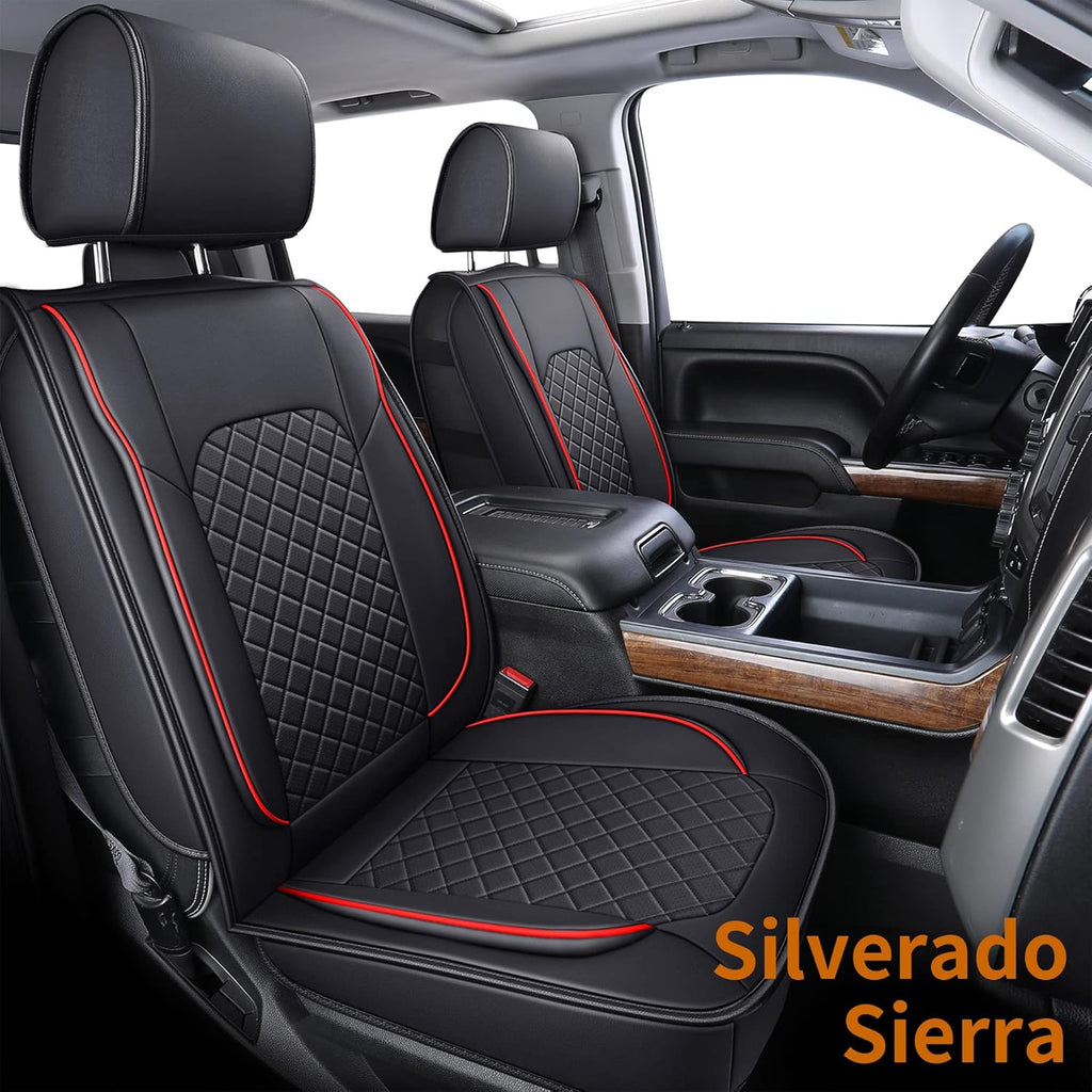 Black Faux Leather Seat Covers with Center Console Cover Z229