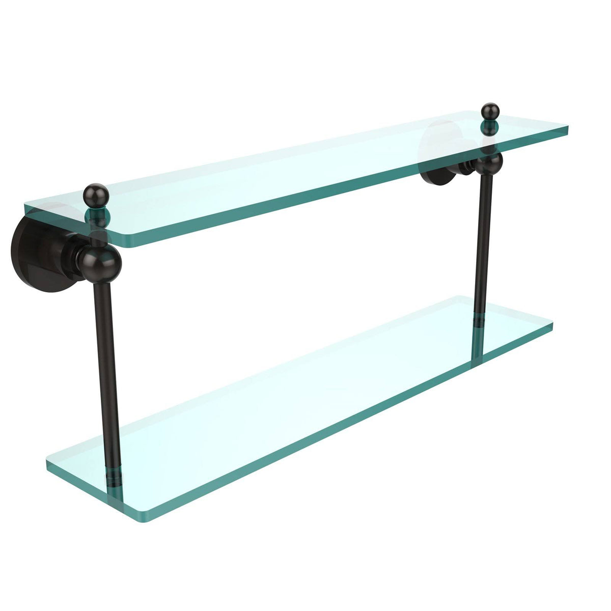 16 inch Two Tiered Glass Shelf Oil Rubbed Bronze X808697