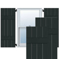 2-Pack 15-in W x 55-in H Black Forest Green Board and Batten Wood Western Red Cedar Exterior Shutters B302