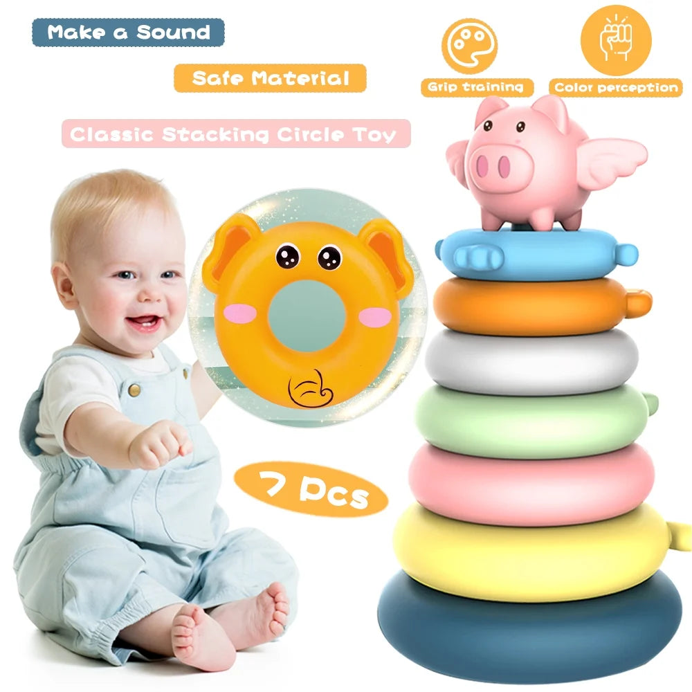 7 Pcs Soft Stacking Rings Toy M589