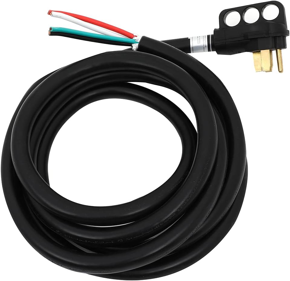 50 AMP Generator Power Extension Cord 15 Foot, Heavy Duty 6/3 + 8/1 AWG NEMA 14-50P to Bare Wire G75887