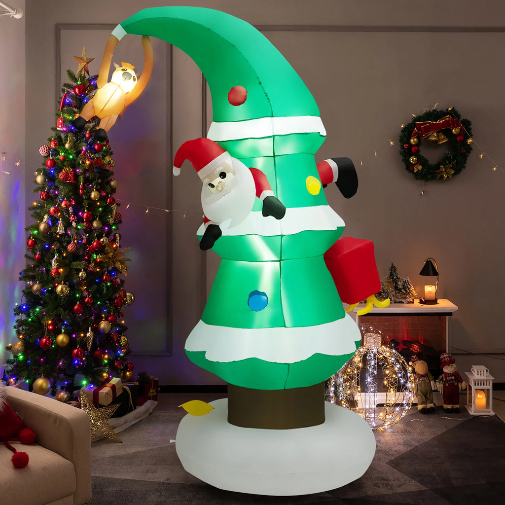 8FT Inflatable Christmas Tree with Santa Claus C76446