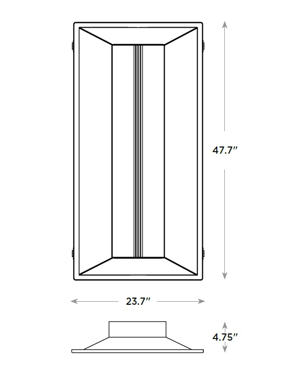 LED Recessed Troffer, 3500K, 44W, 120-277V C103097