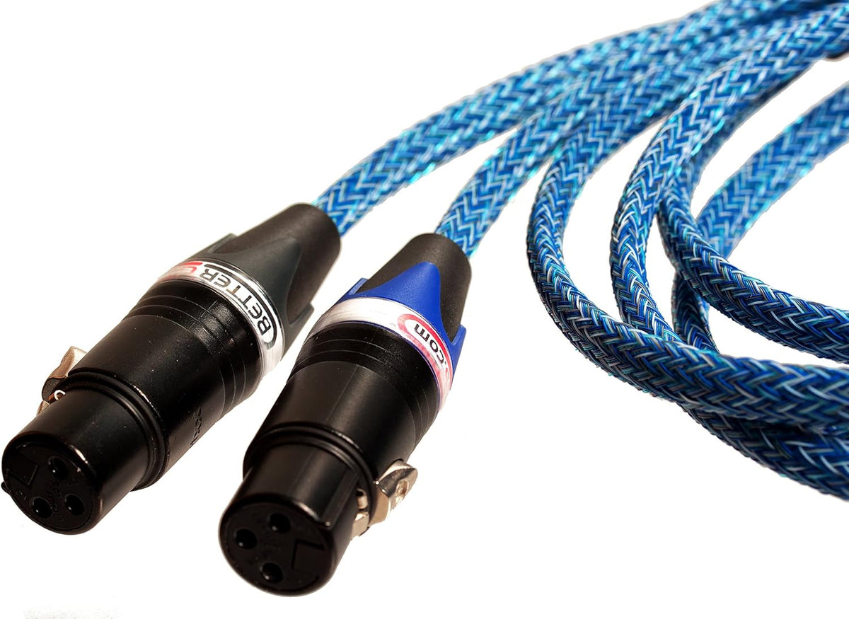 Blue XLR Balanced Audio Cable, Stereo Pair 2 Cables I667