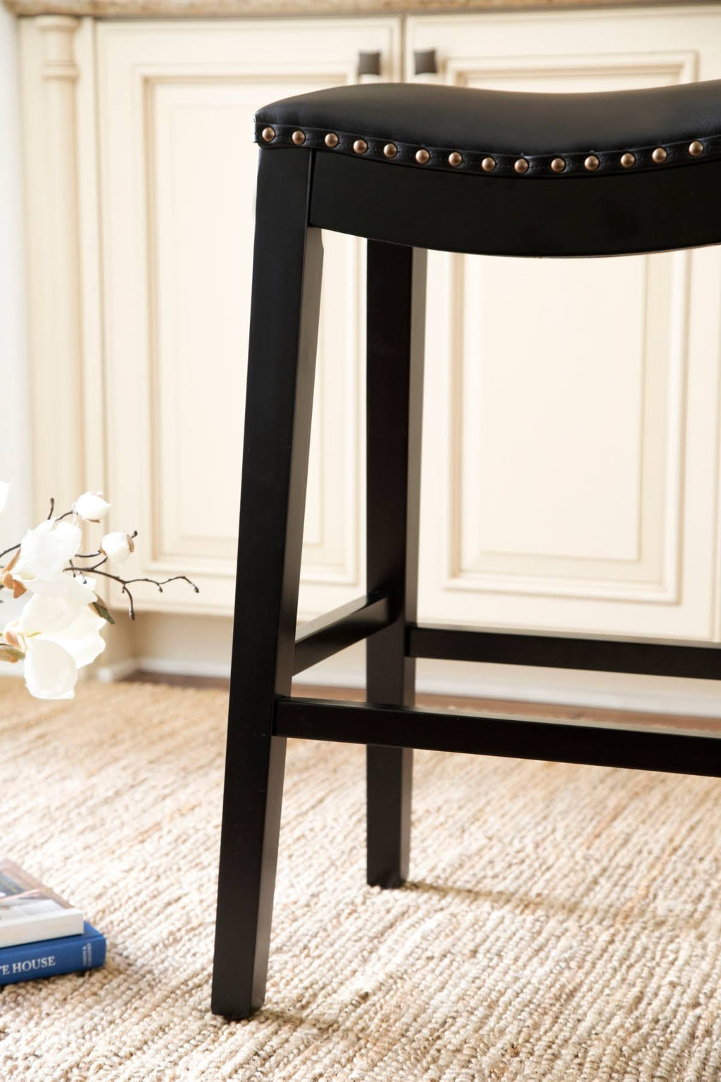 Bonded Leather Saddle Bar Stool A373730