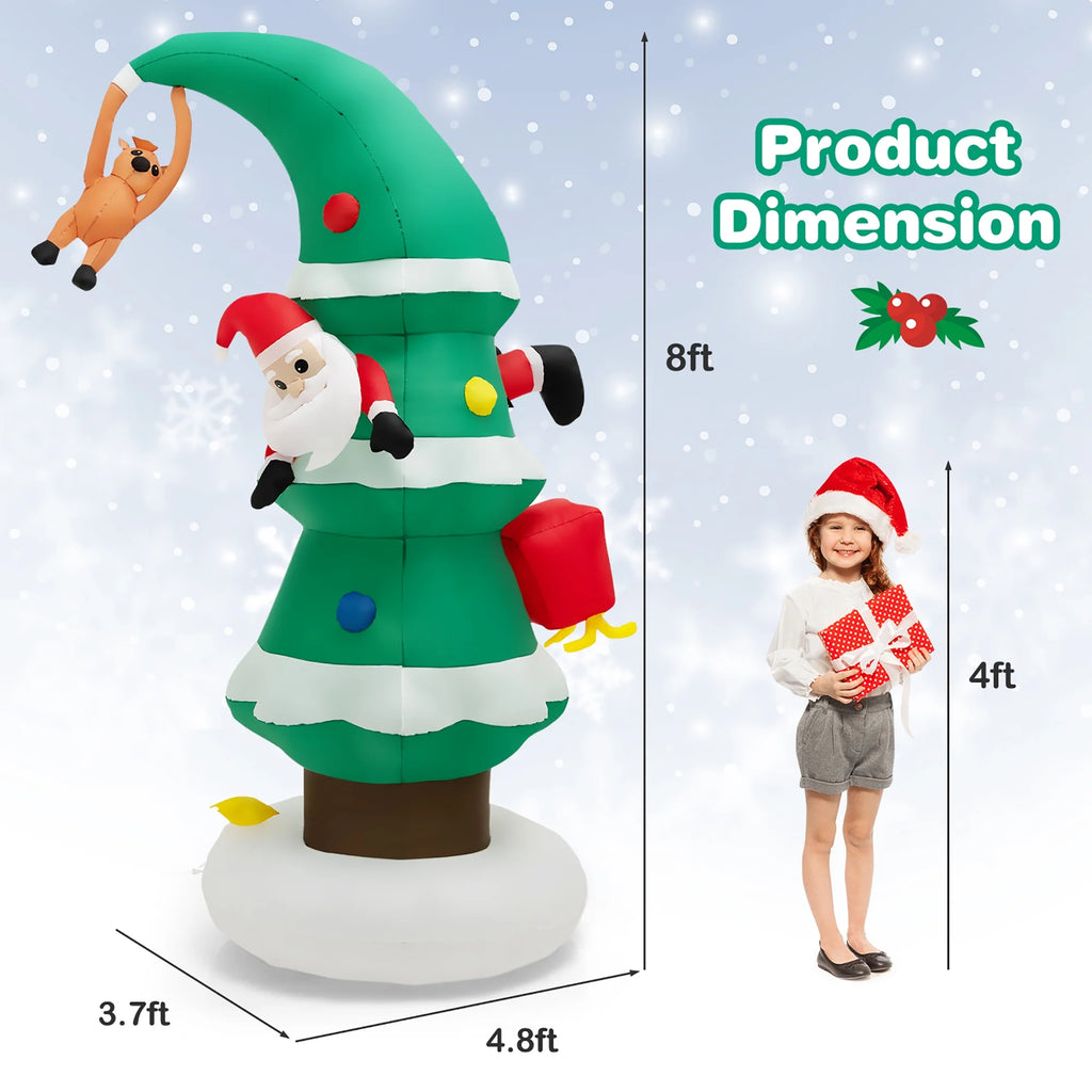 8FT Inflatable Christmas Tree with Santa Claus C76446