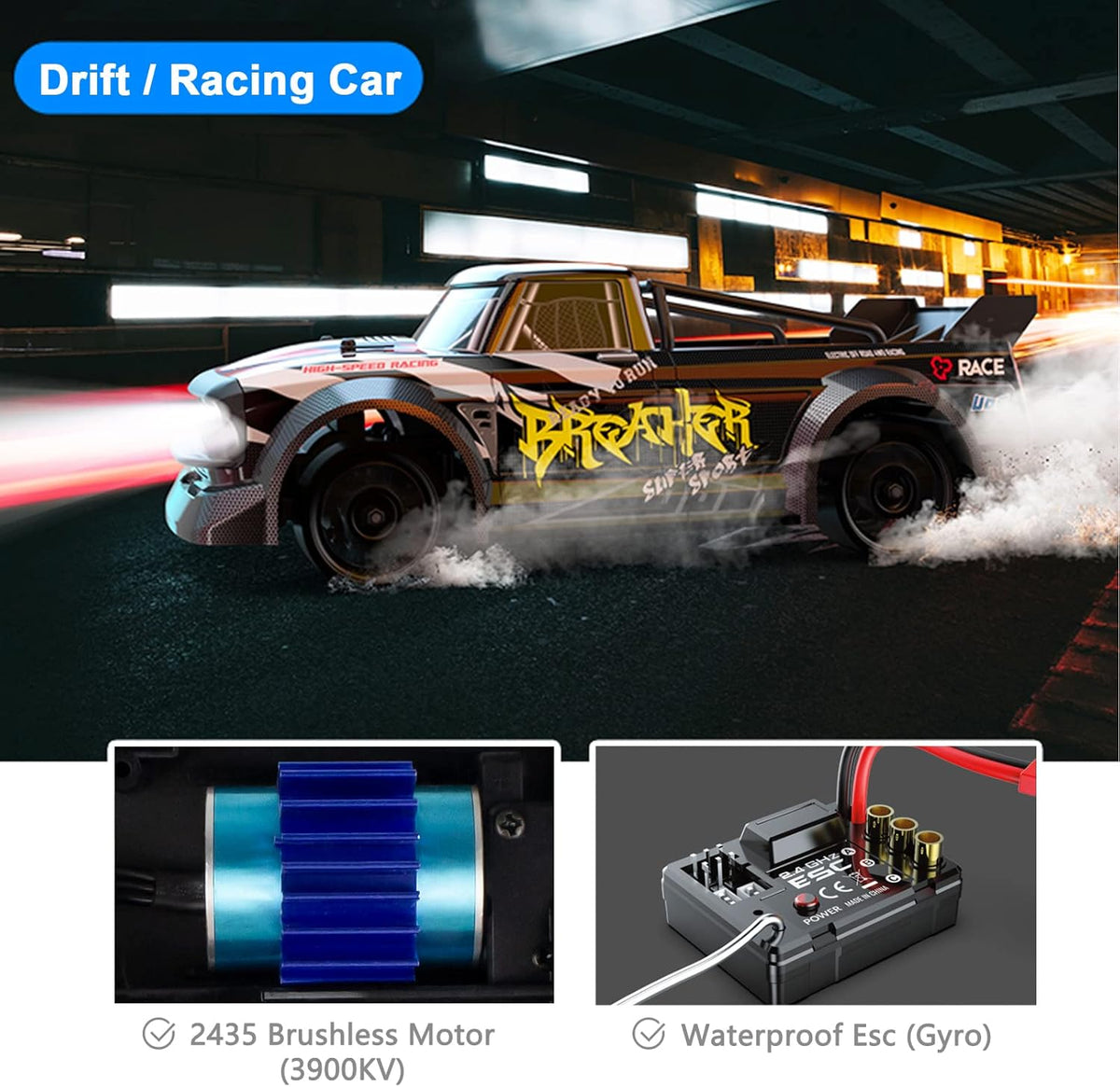 1:16 2.4G 4WD RC Drift Car 40KM/H Brushless Truck F47057