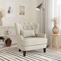 Cream Tufted Accent Club Chair with Nailhead Trim O815